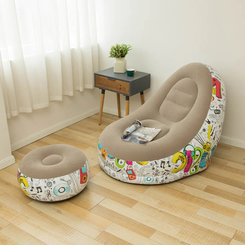 Lazy Sofa with Footstool