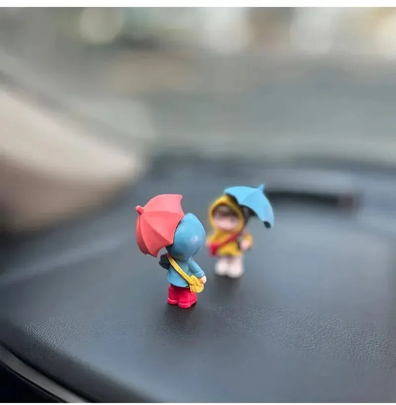 Car interior cute mini figures