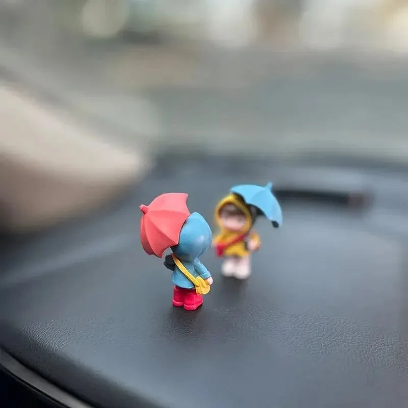 Car interior cute mini figures