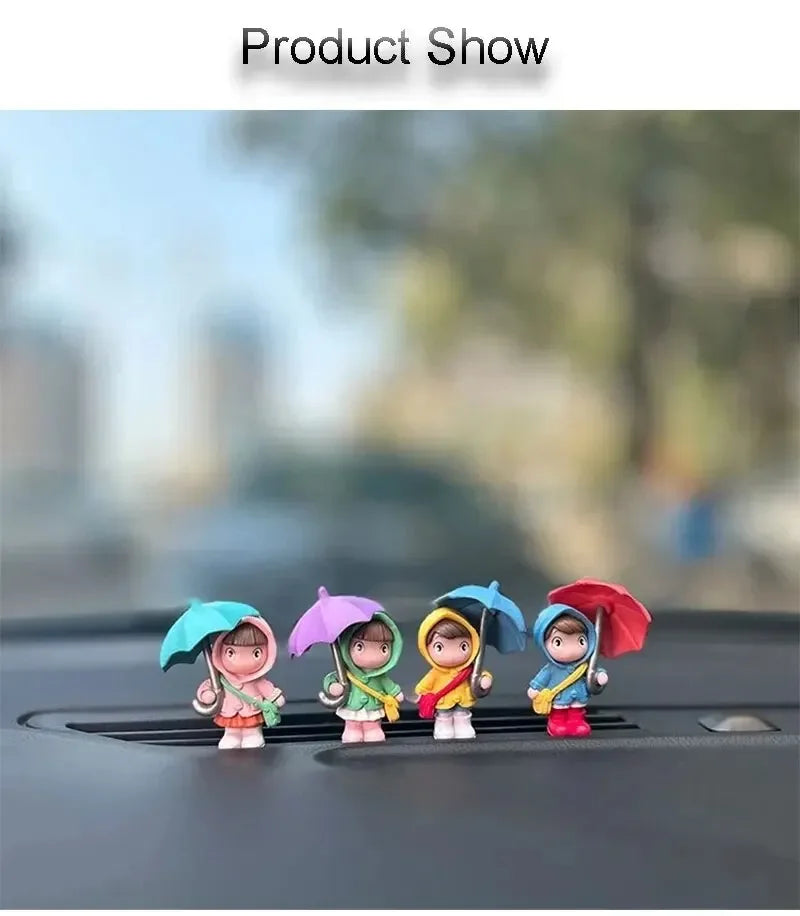 Car interior cute mini figures