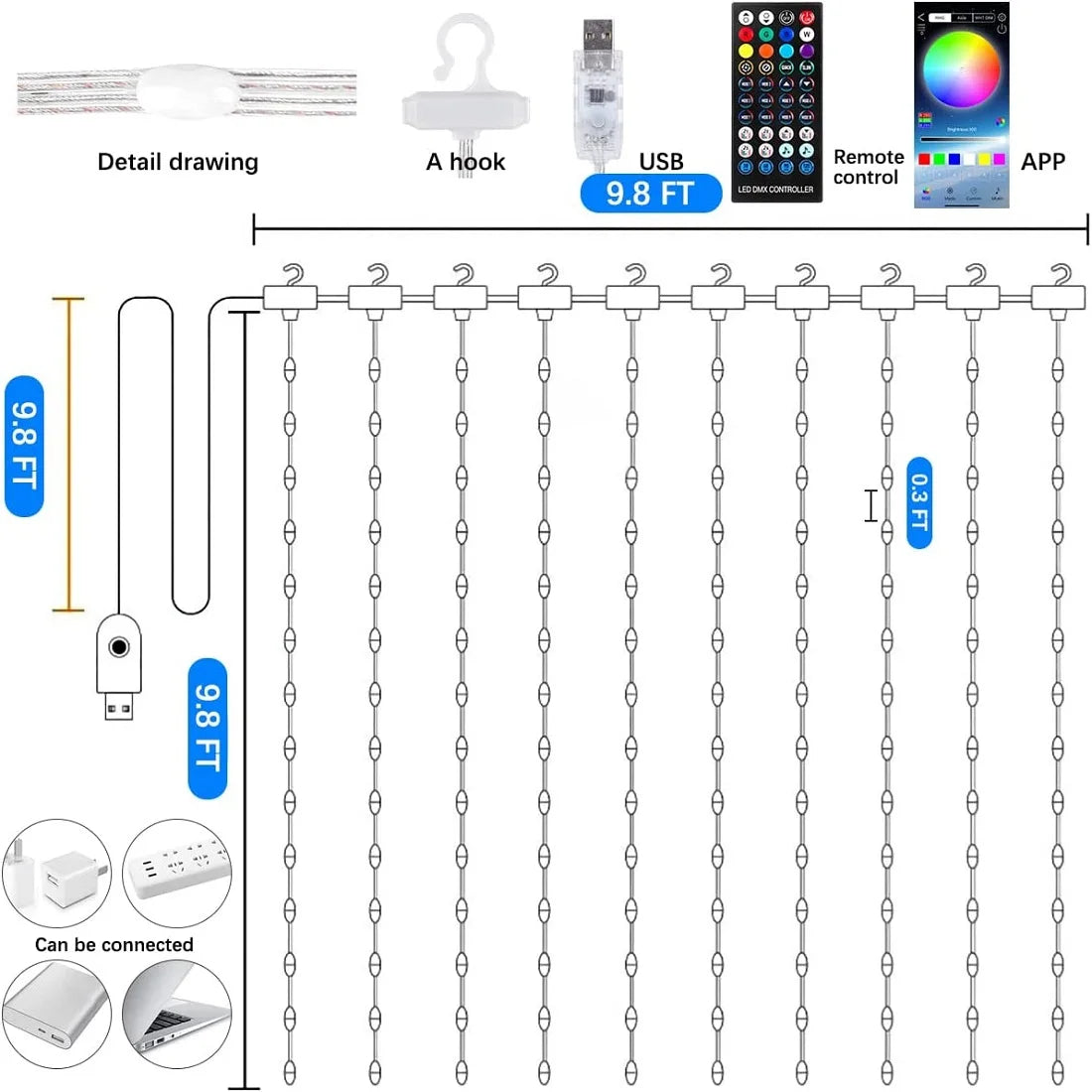 Smart LED Curtain Lights