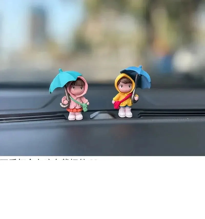 Car interior cute mini figures