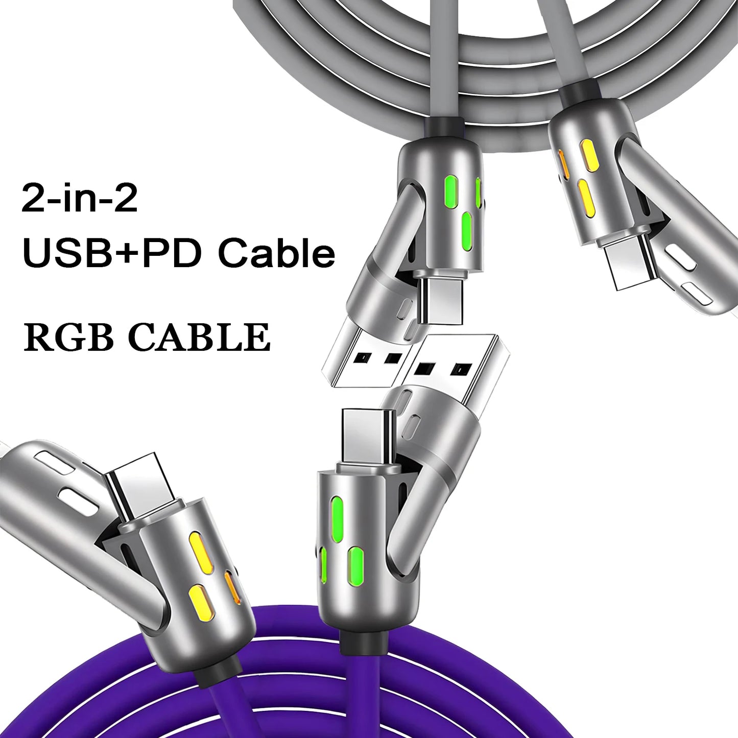 4-in-1 Multi Port Fast Charging Cable 3A USB /C to Type C/Phone