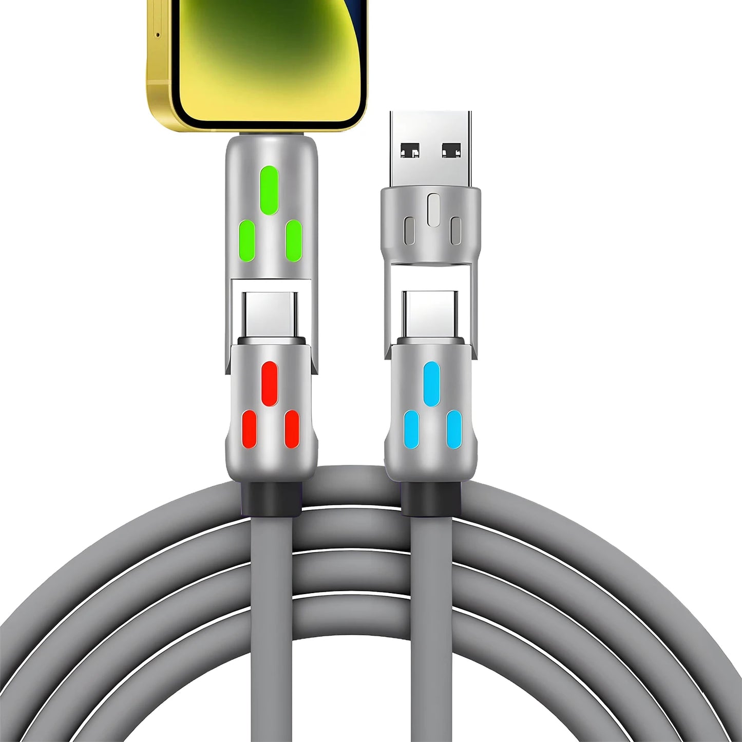 4-in-1 Multi Port Fast Charging Cable 3A USB /C to Type C/Phone