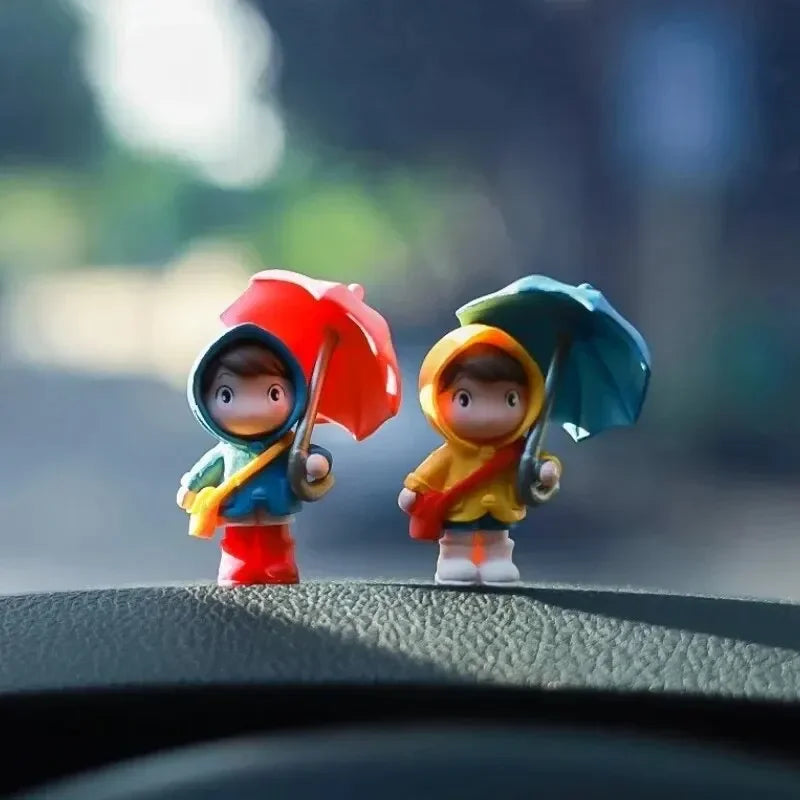 Car interior cute mini figures