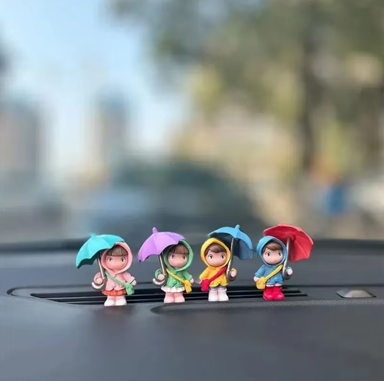 Car interior cute mini figures