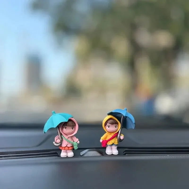 Car interior cute mini figures