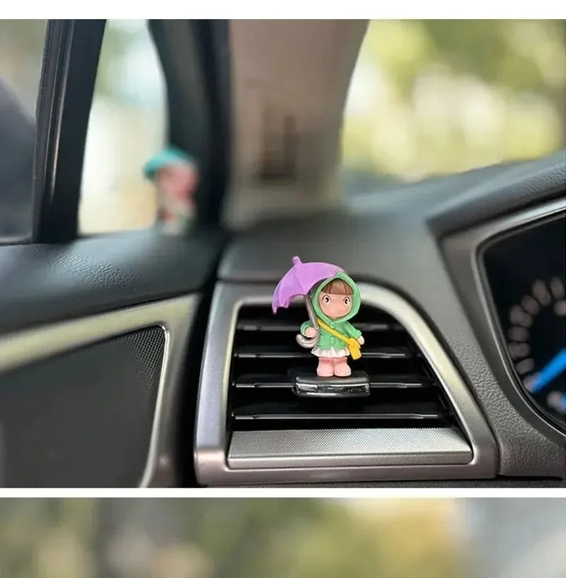 Car interior cute mini figures