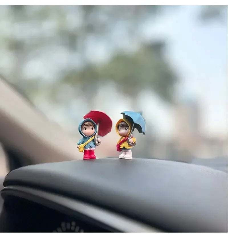 Car interior cute mini figures