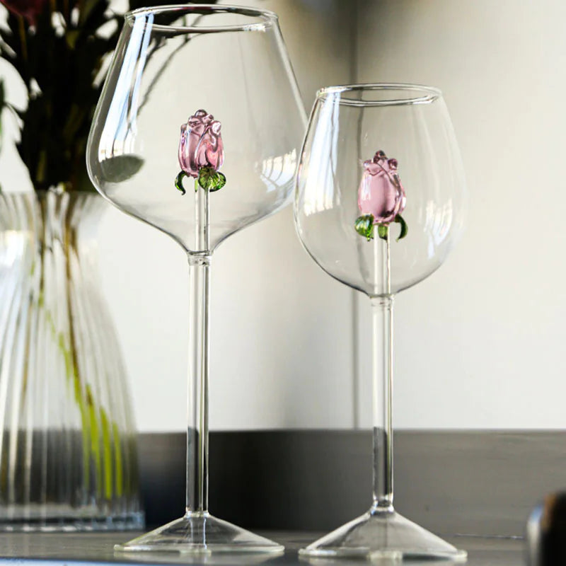 Rose Wine Glass